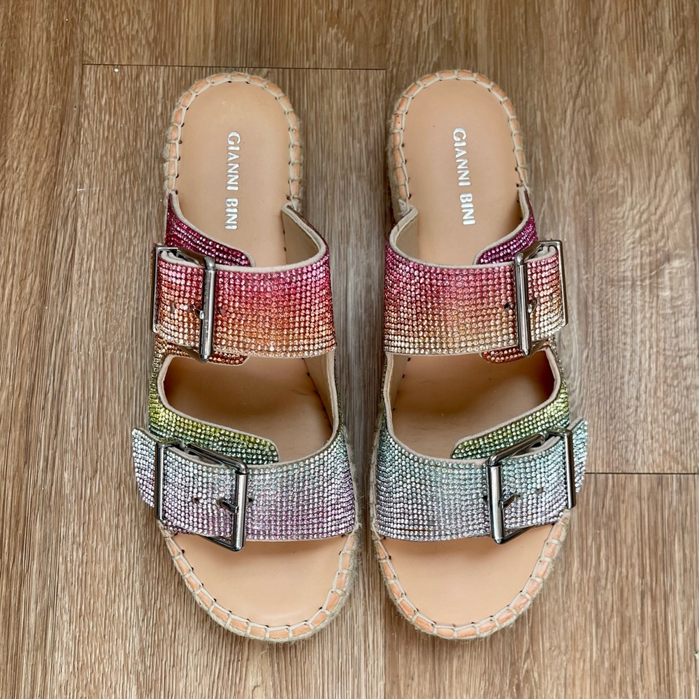 Rainbow Espadrille Sandals - 8.5